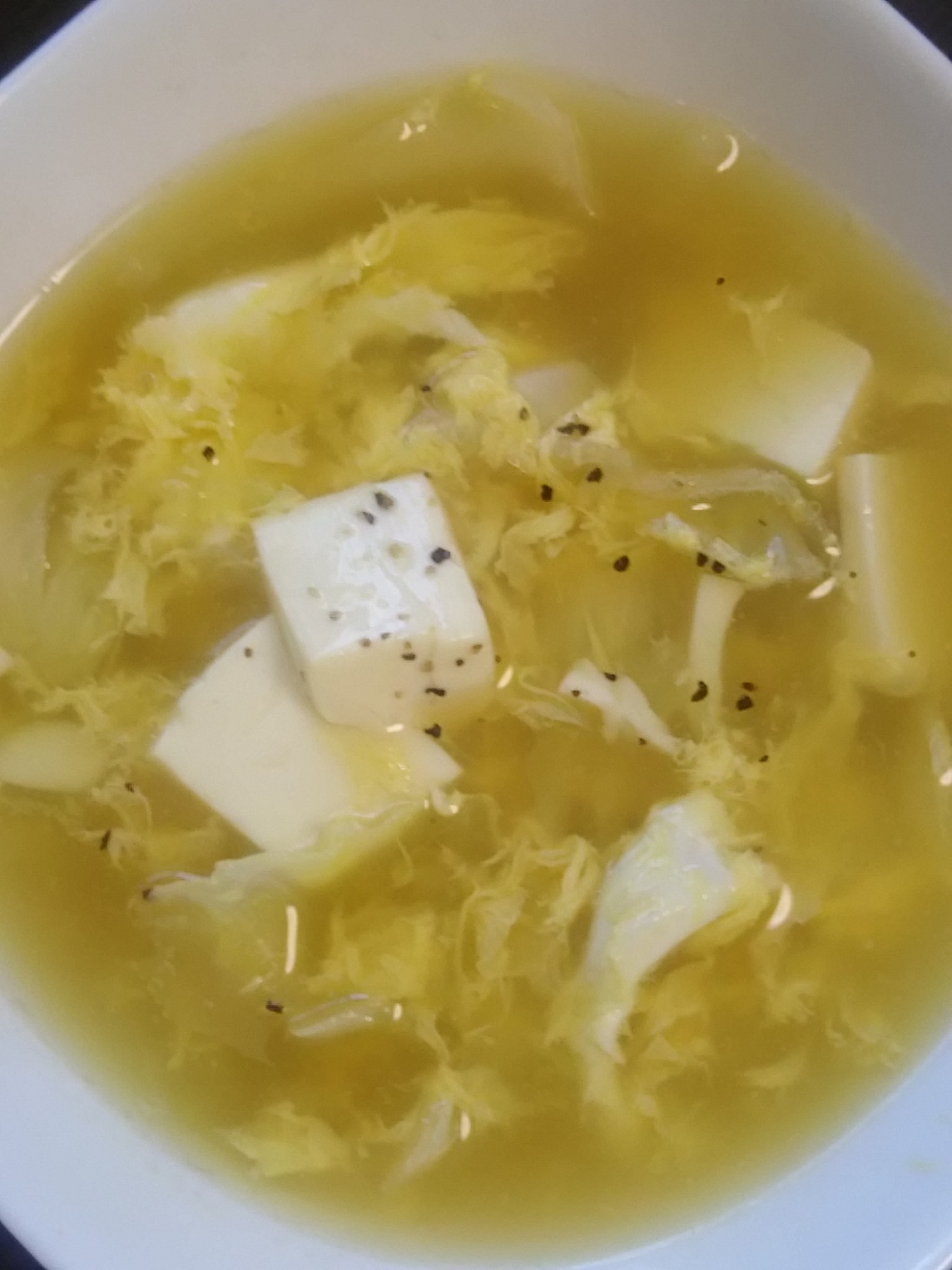 キャベツと豆腐の卵スープ(^^)