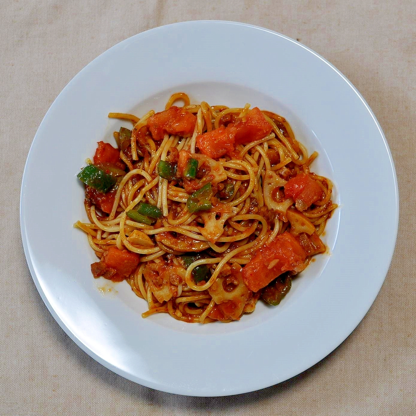 ゴロゴロ野菜のナポリタンスパゲッティ