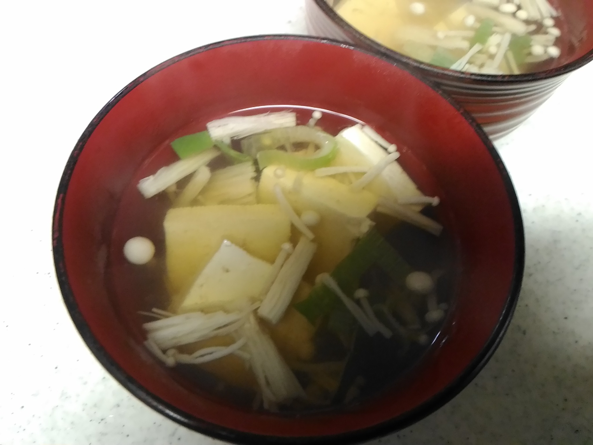 エノキと豆腐の澄まし汁
