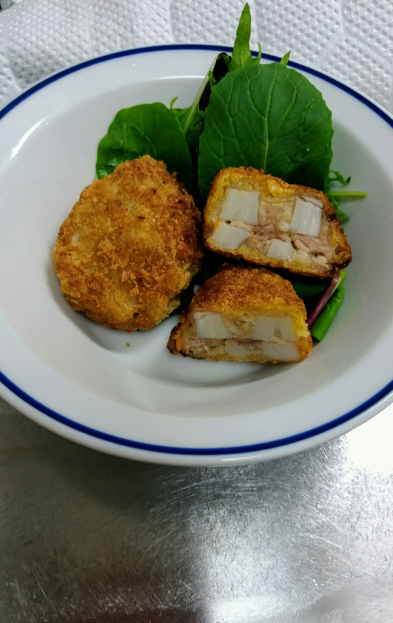 さく！もち！レンコンの肉挟み揚げ