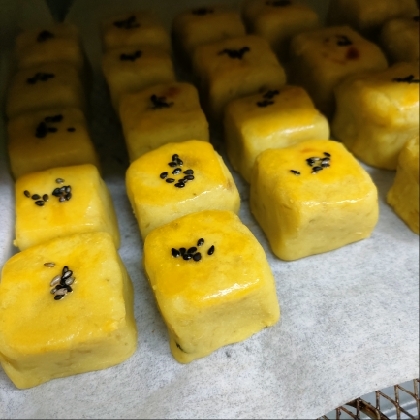 トースターで焼きました、かわいいです。みんなで食べます！