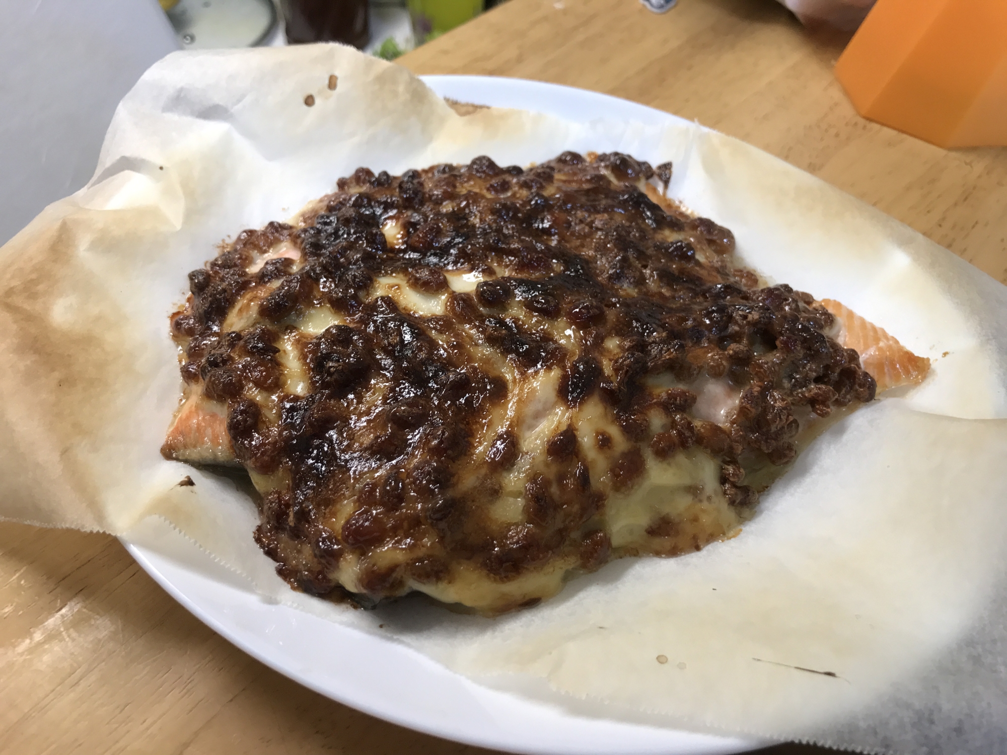 洗い物は一つのみ！グリルで鮭の納豆マヨ焼き！