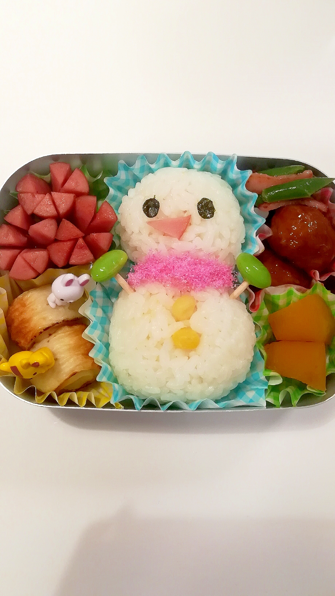 簡単☆雪だるまおにぎり☆幼稚園お弁当