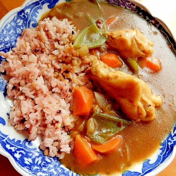 新タマネギから炒めて❤手羽元（代用可）カレーライス