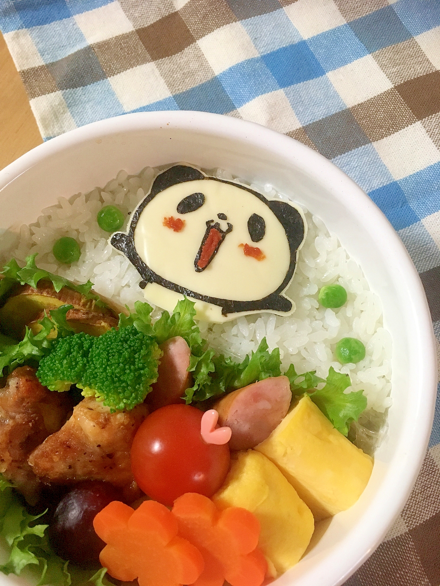 簡単海苔アートキャラ弁☆お買いものパンダのお弁当♪