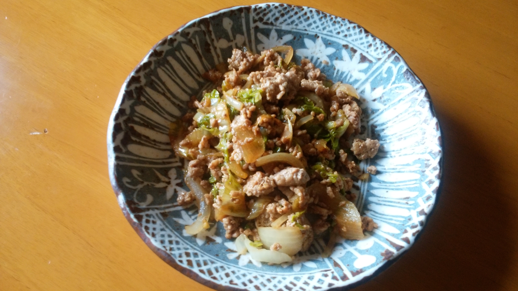 豚ミンチと白菜のカレー醤油炒め