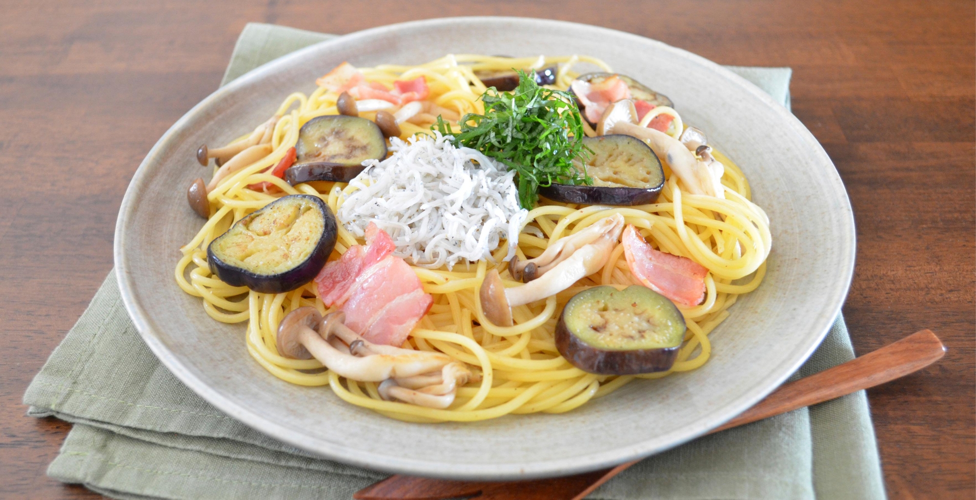 しらすとなすのスパゲッティ