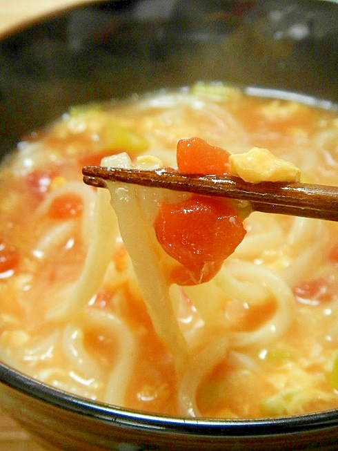 レンジで♪生姜でぽっかぽか♪中華あんかけうどん