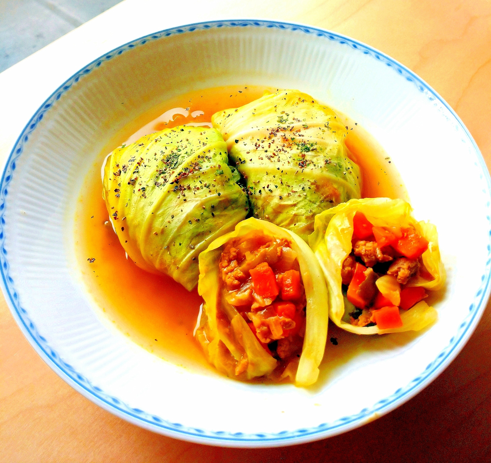 キーマカレーのリメイク＊カレーのロールキャベツ＊