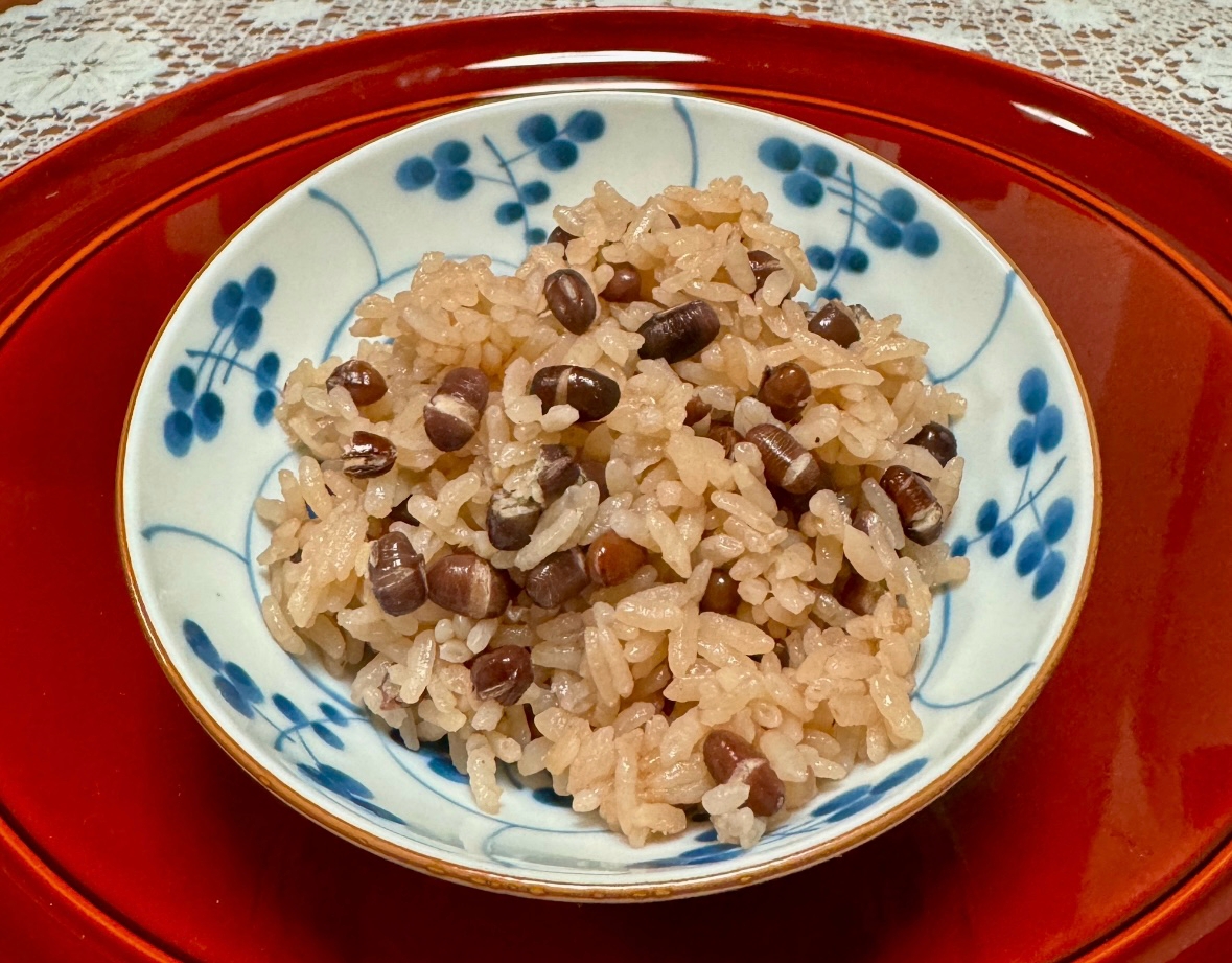 小豆茶を作った時に炊く自然の甘みが香る☆小豆ご飯