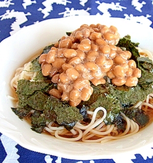 ひとりごはん✿ぶっかけそうめん（海苔納豆）