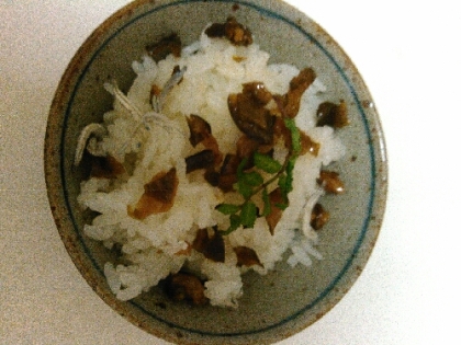❤キューちゃんとちりめん山椒と胡麻の混ぜご飯❤