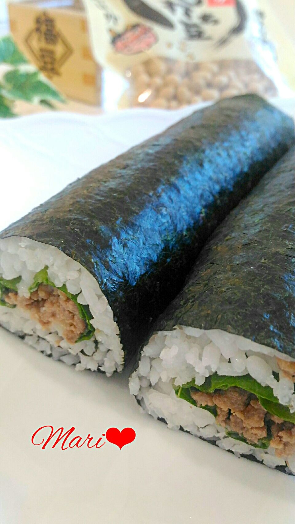 2017年節分☆恵方巻き(甘辛そぼろ)