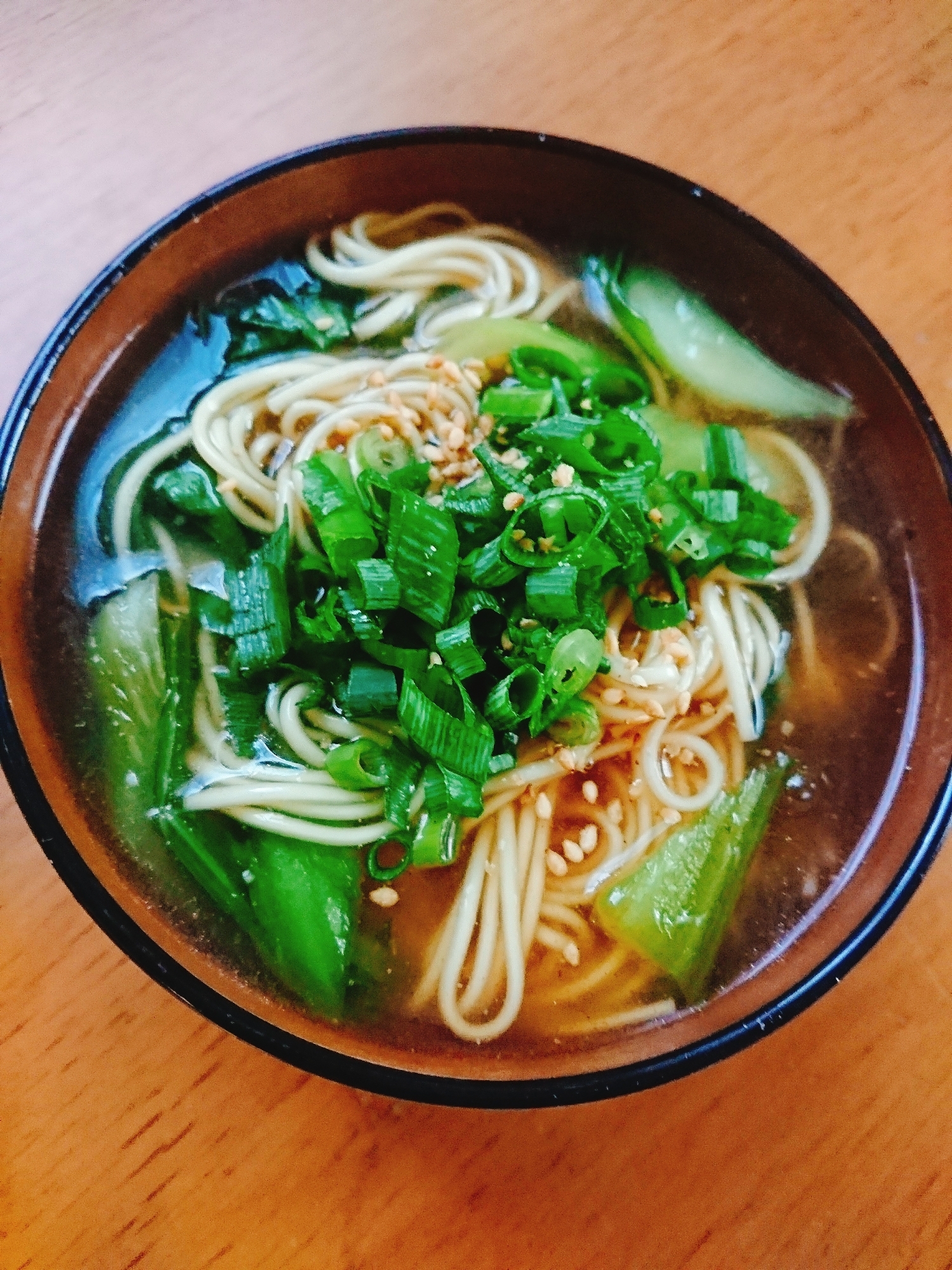 チンゲン菜のあんかけ風ラーメン