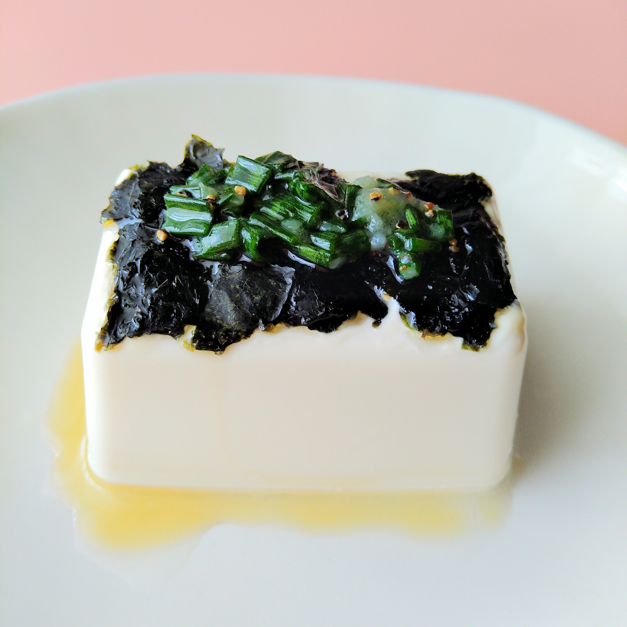 簡単♪マヨネーズ入りねぎ塩のり豆腐