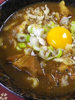 天かす黄身カレーうどん