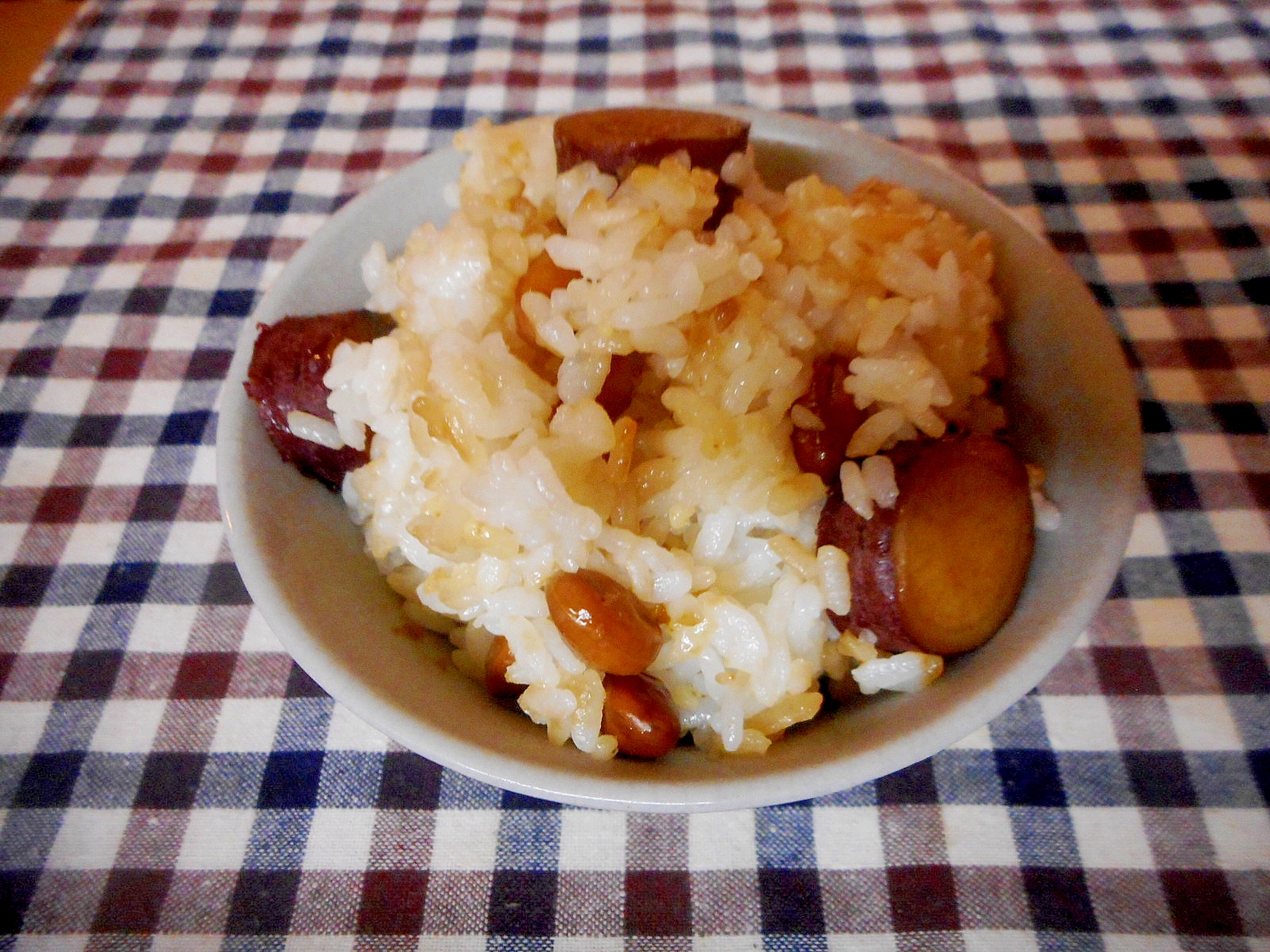 サツマイモと大豆の混ぜご飯