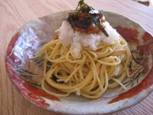 なめ茸おろしパスタ バター醤油風味 レシピ 作り方 By のんたこ1103 楽天レシピ