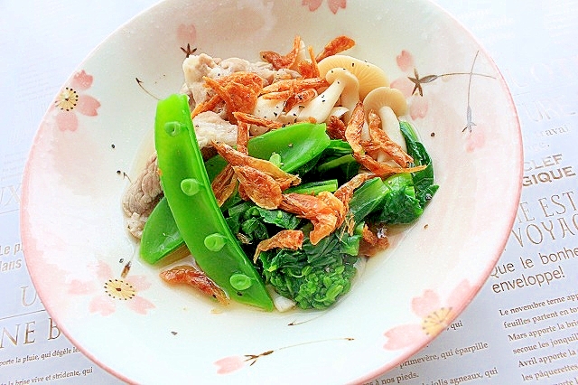 春限定!!菜の花と桜海老のフリットのおひたし