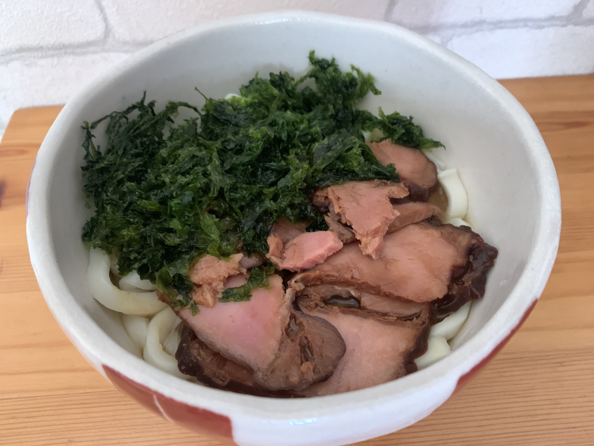 ソーキそば風・あおさチャーシューでソーキうどん