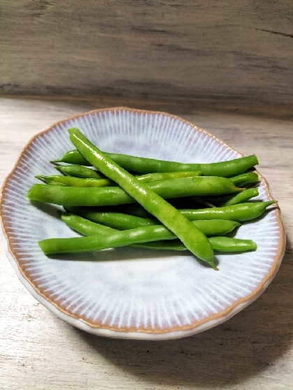 おつまみに✨茹でスナップえんどう✨塩ソテー✨