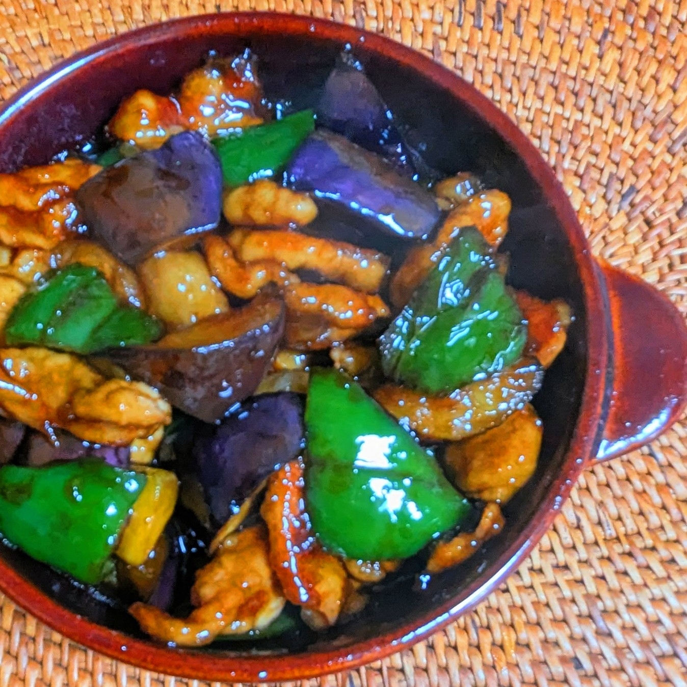 豚肉茄子ピーマンのオイスターソース炒め