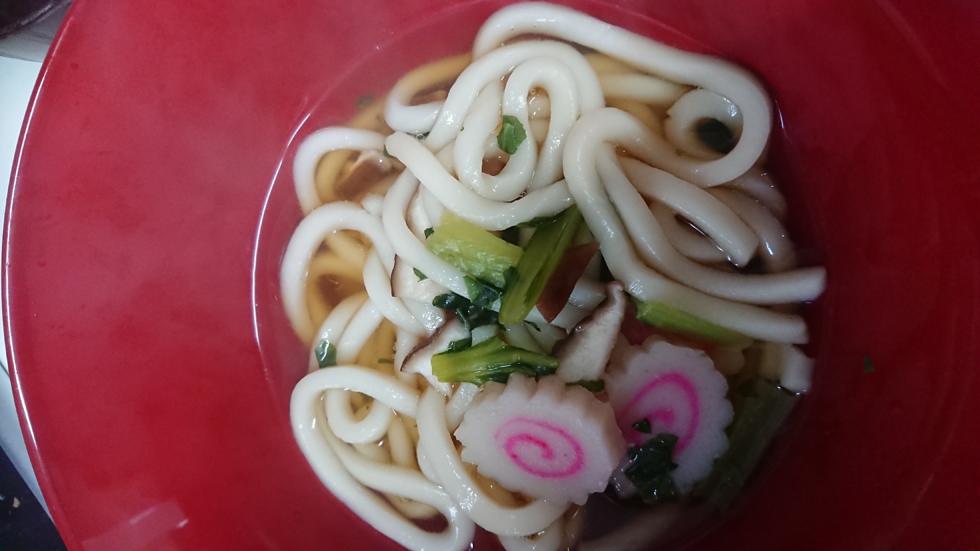 小松菜と椎茸のうどん