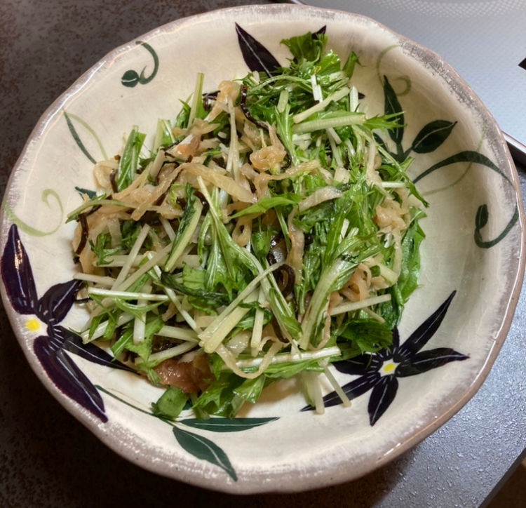 さっぱり！切り干し大根と水菜の塩昆布和え