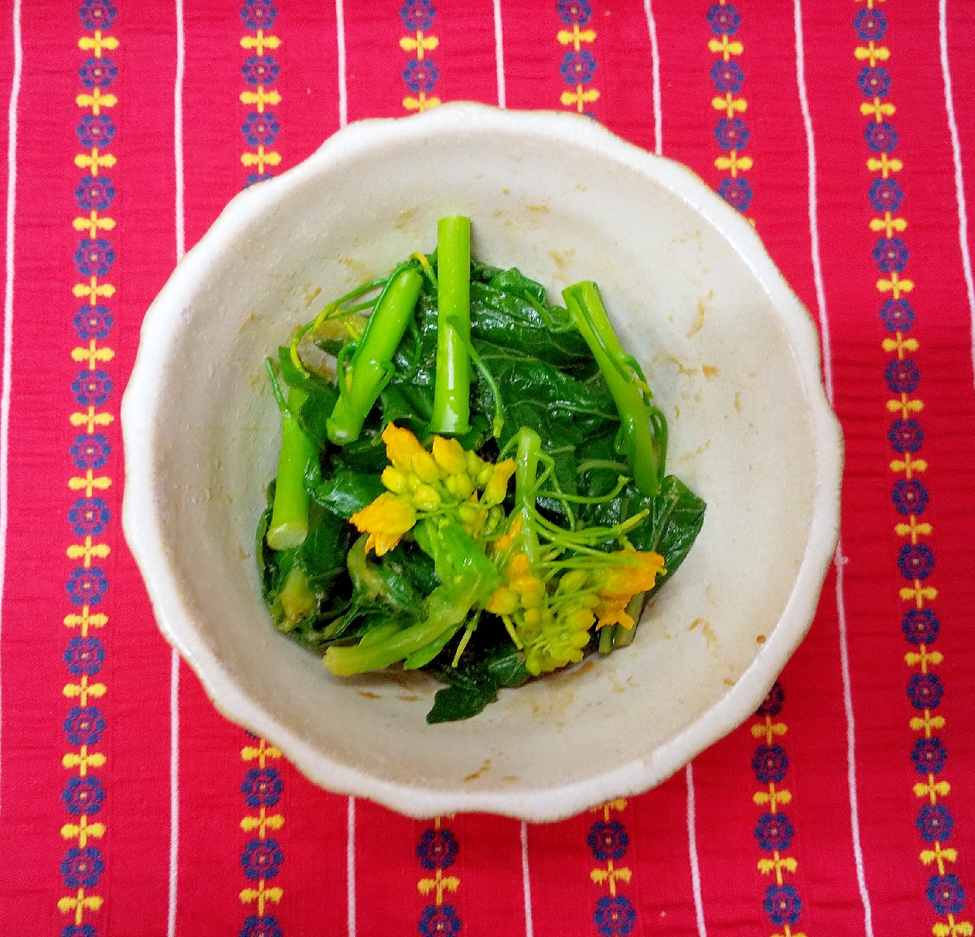 菜の花の辛子醤油和え