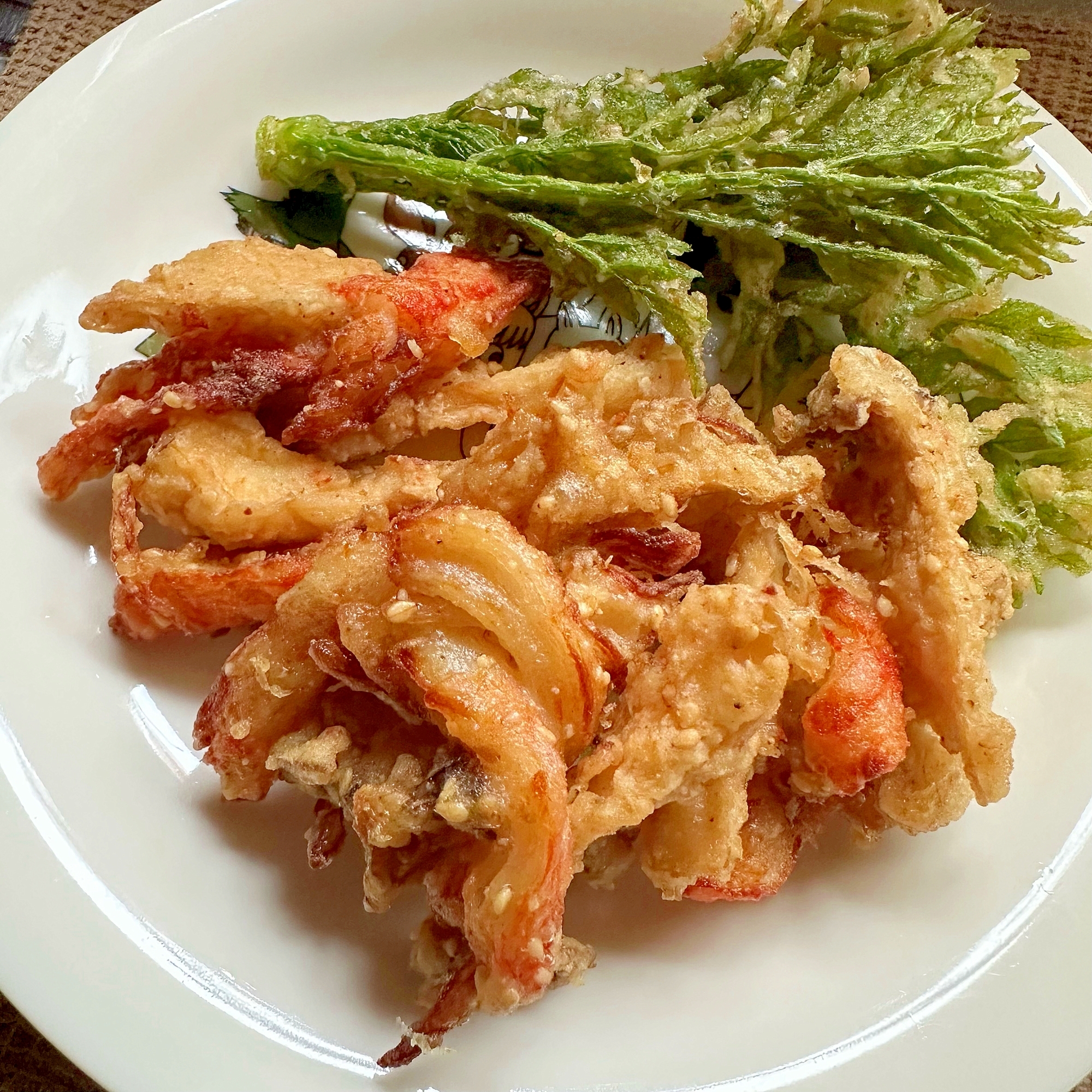 カニカマとエリンギのかき揚げ*ஐ＊