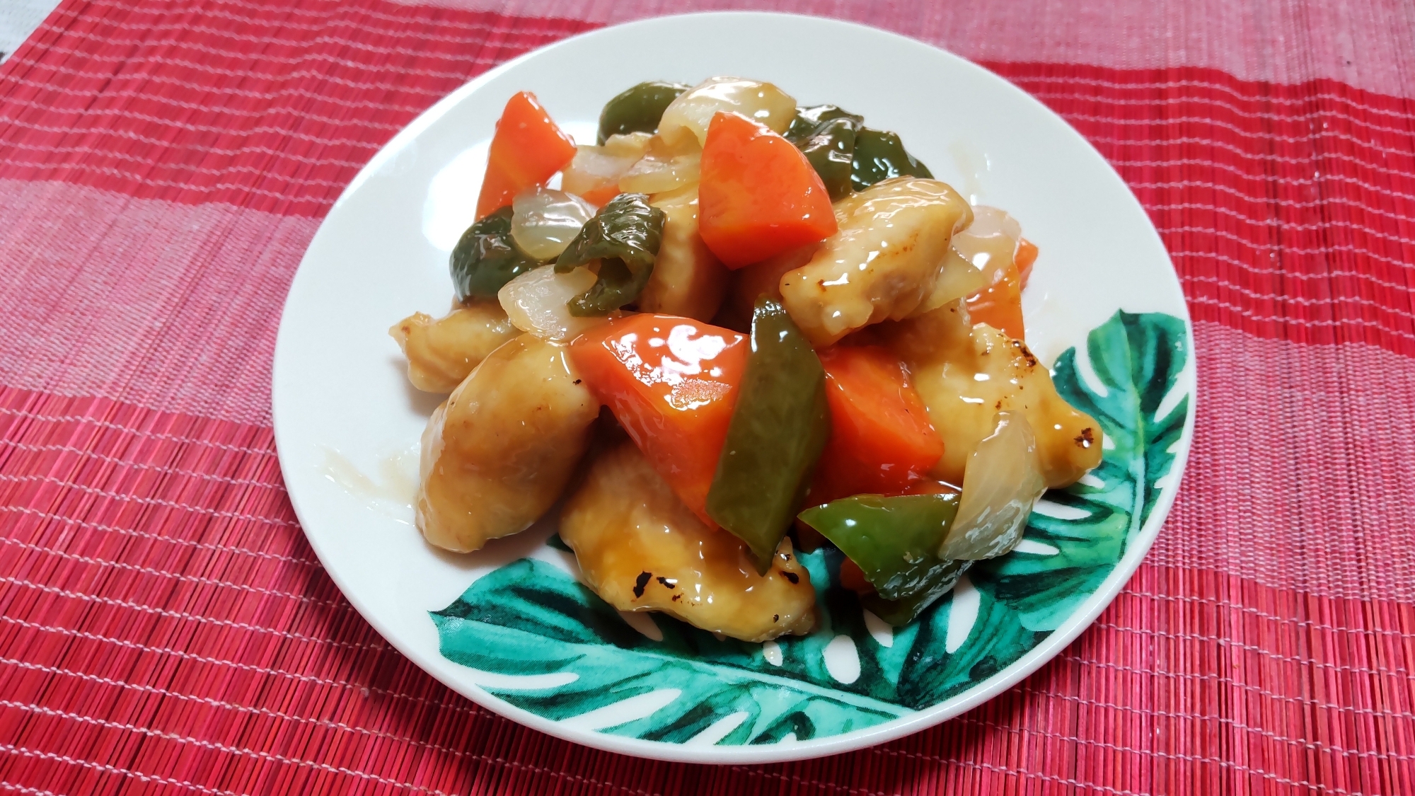 簡単！説明！酢豚風〜鶏むね肉の甘酢合え