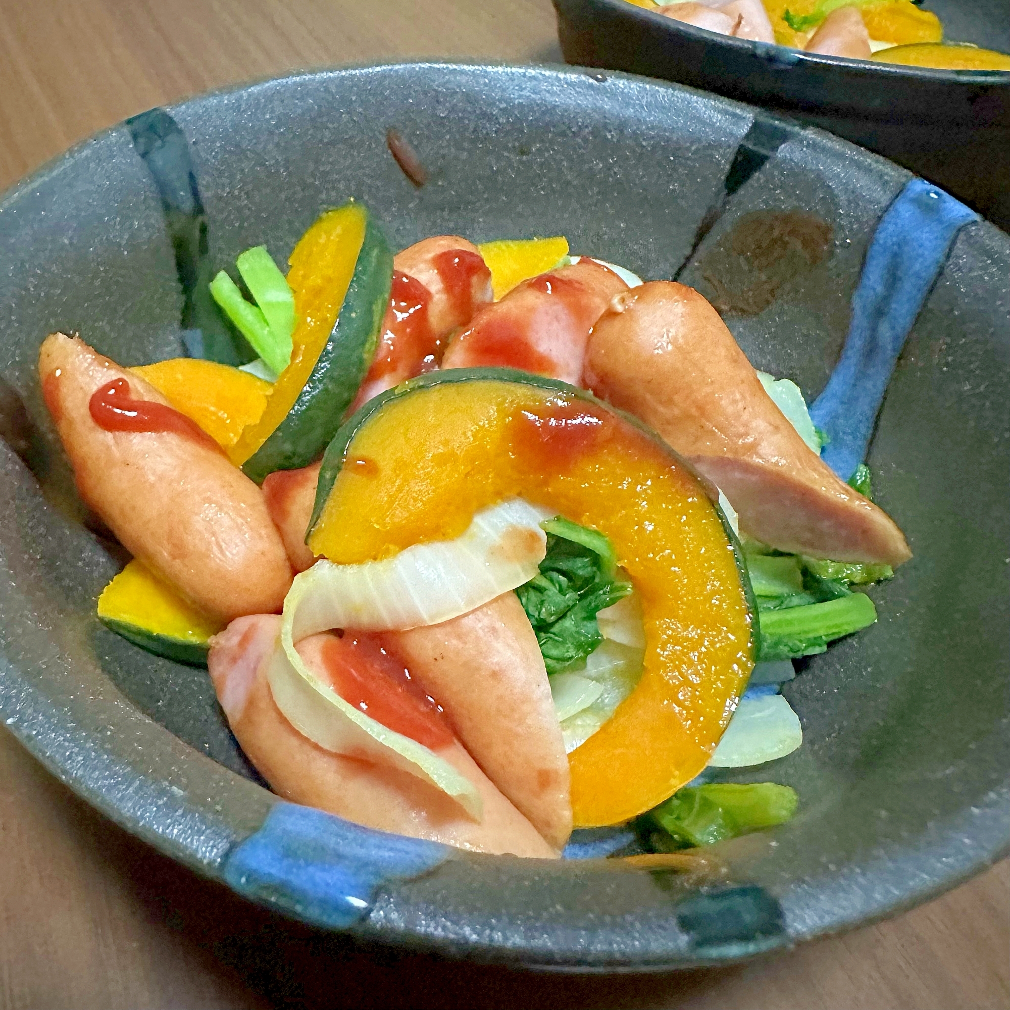 かぼちゃとウインナーの温サラダ⑅୨୧⑅*