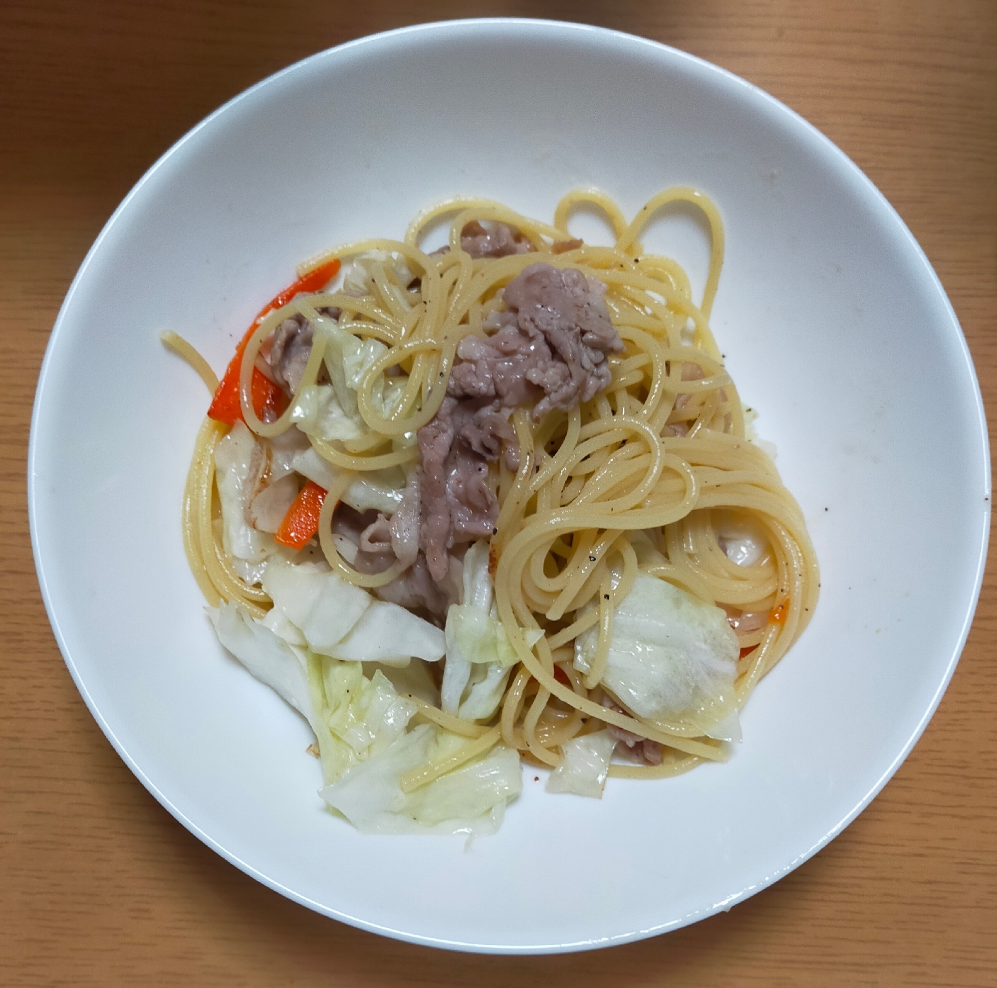 パスタ麺で♫塩焼きそば風