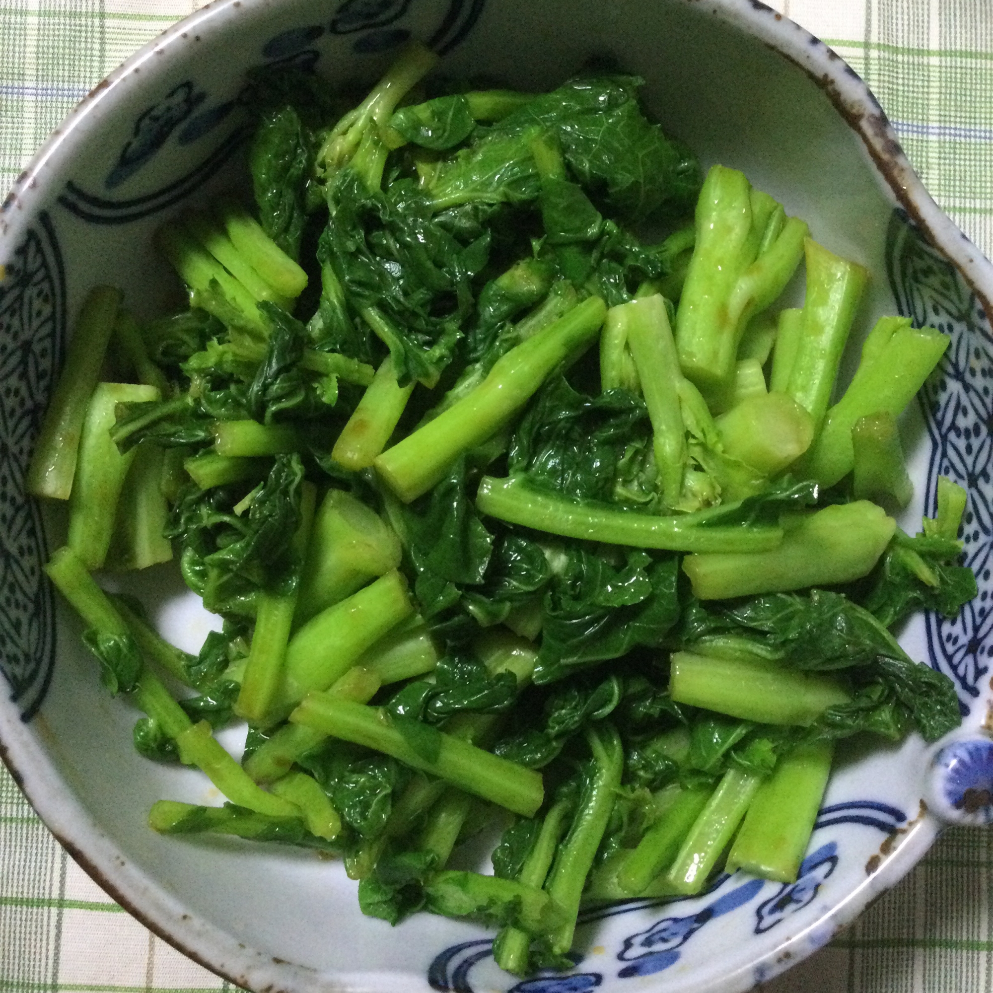 オススメ菜花の辛子醤油和え