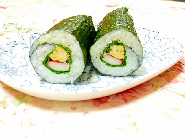 ツーンと味わう❤大葉とカニかマヨの山葵巻き寿司❤