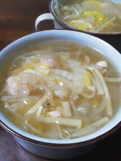 えびと野菜のあんかけスープ