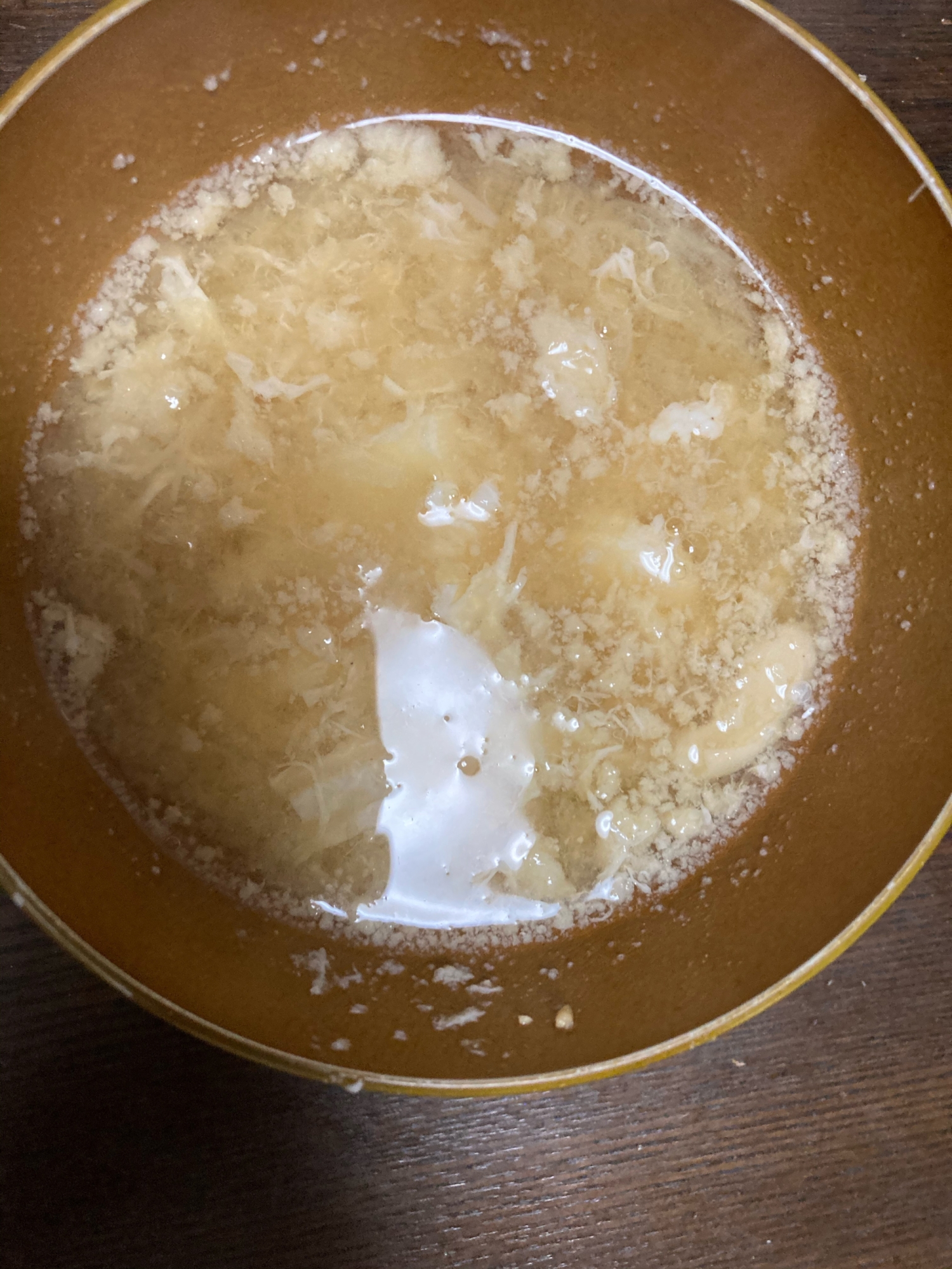 卵白とえのきの味噌汁