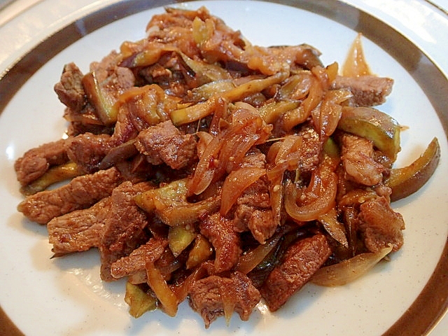 焼き肉のたれで❤大蒜香る牛肉と茄子と玉葱のソテー❤