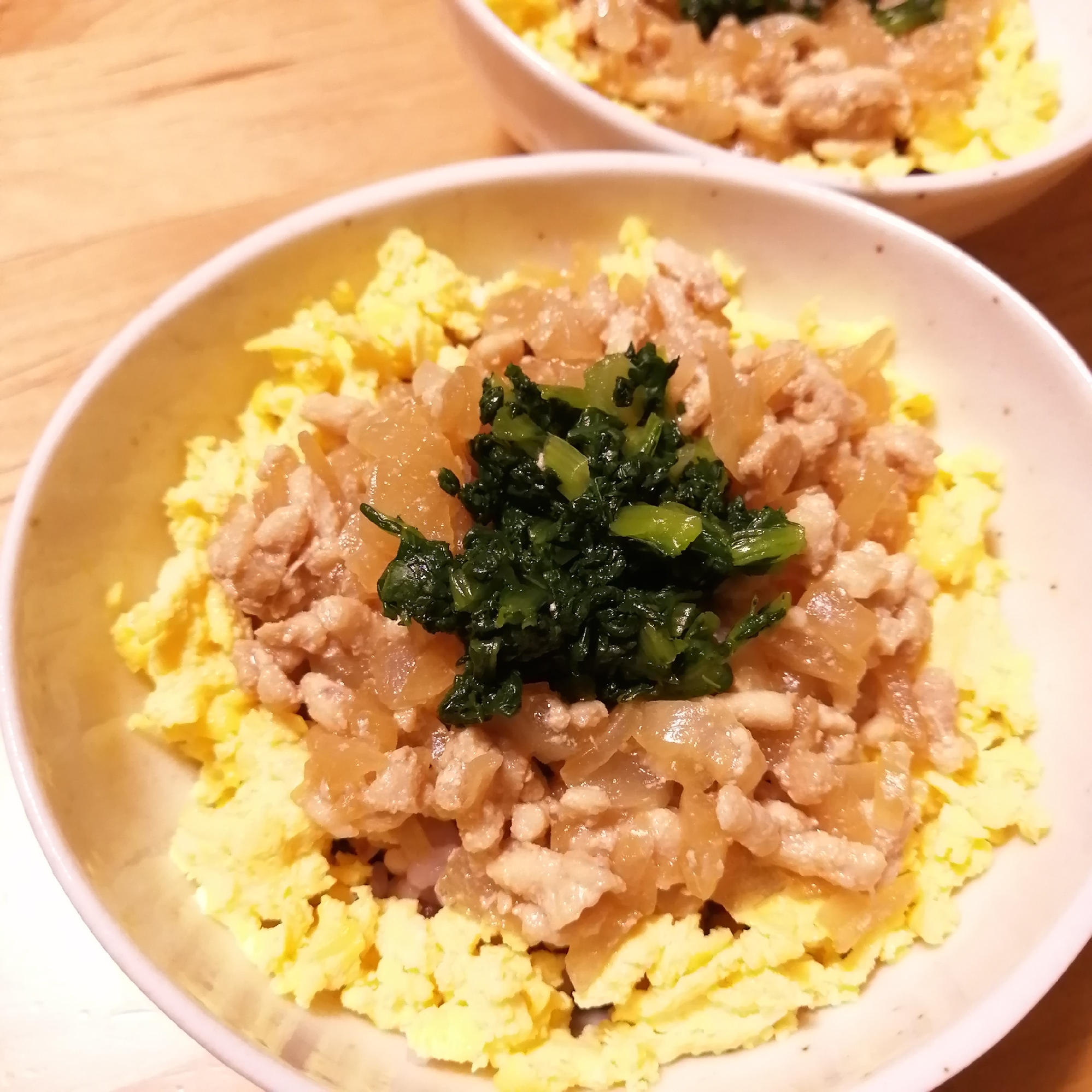 幼児ご飯 レンジで簡単三色丼 レシピ 作り方 By 里之助 楽天レシピ