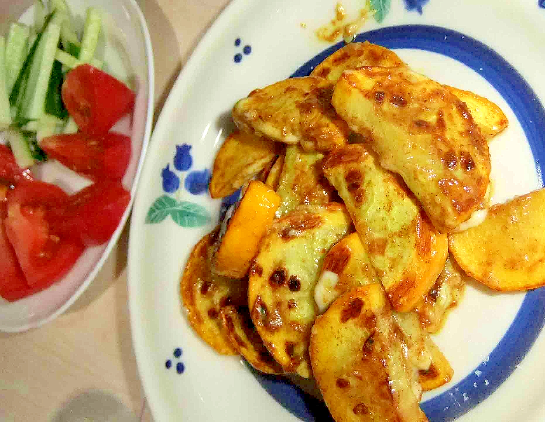 ズッキーニのカレー風味マヨ焼き