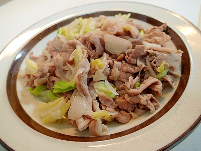 創味で　豚かた肉と3種の野菜炒め
