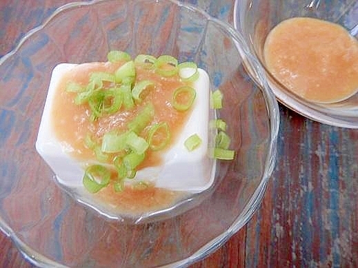 ６月仕込みの黄色梅できぬ豆腐の梅味噌ソース