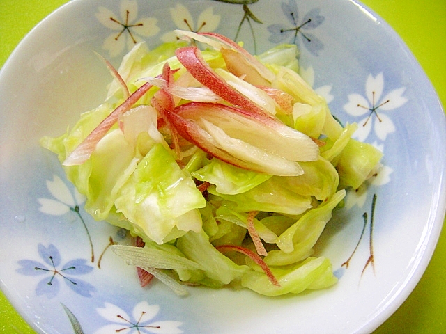 キャベツとミョウガの酢の物