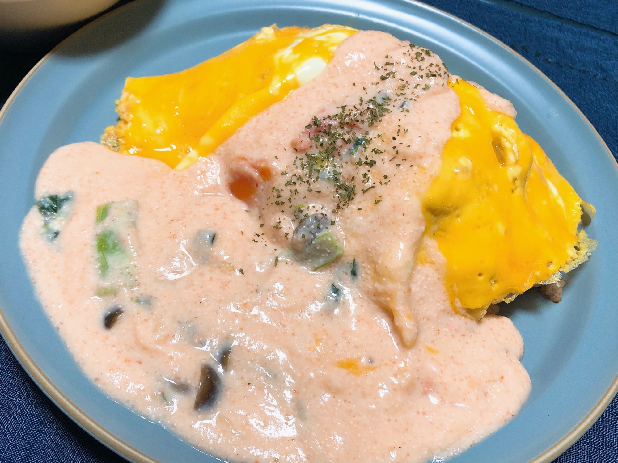 明太子クリームオムライス レシピ 作り方 By あおい ᴗ 楽天レシピ