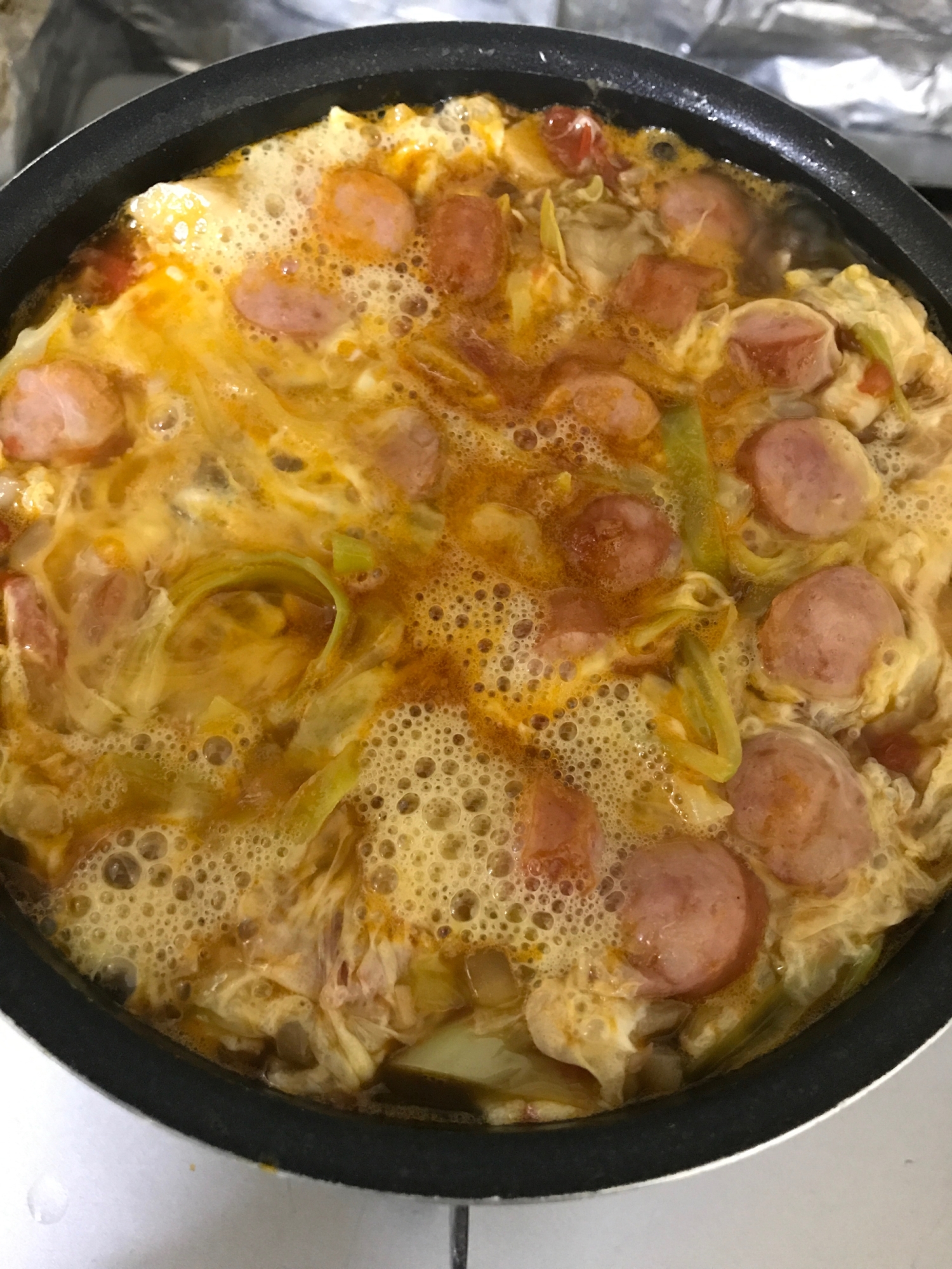 キャベツを麺に見立てた酸辣湯麺風スープ