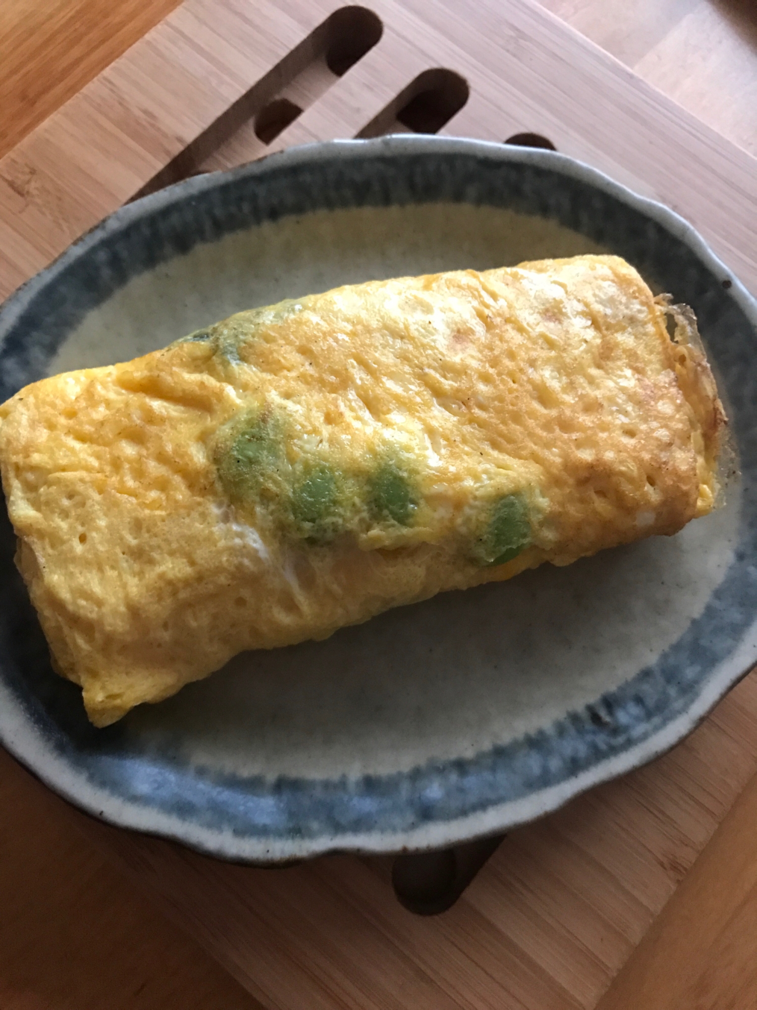 枝豆と味付け海苔のピリ辛卵焼き