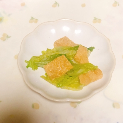 食物繊維たっぷりレタス☆レタスと油揚げの煮浸し