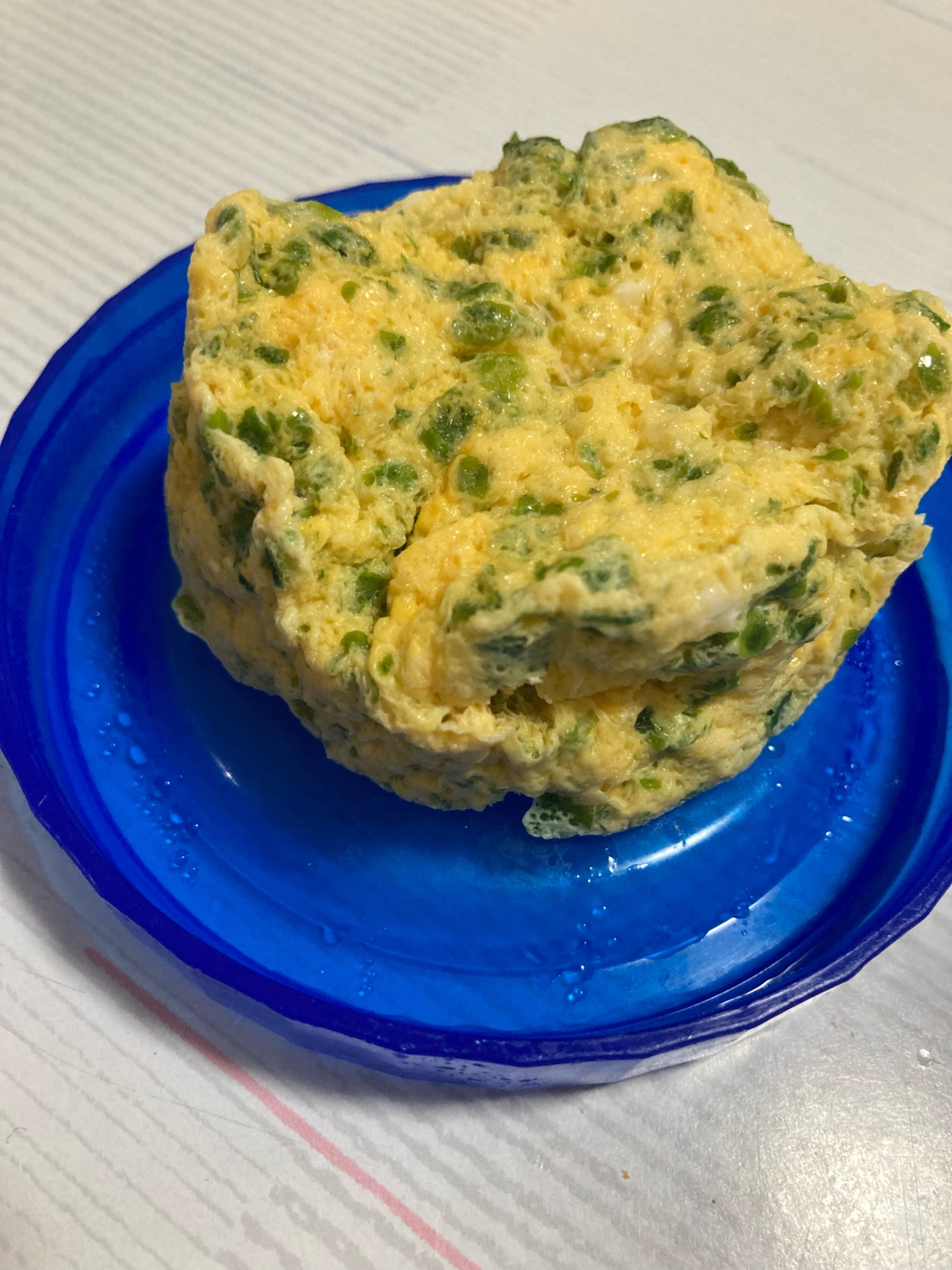 手摘み食べの離乳食におすすめレンジで青のりオムレツ