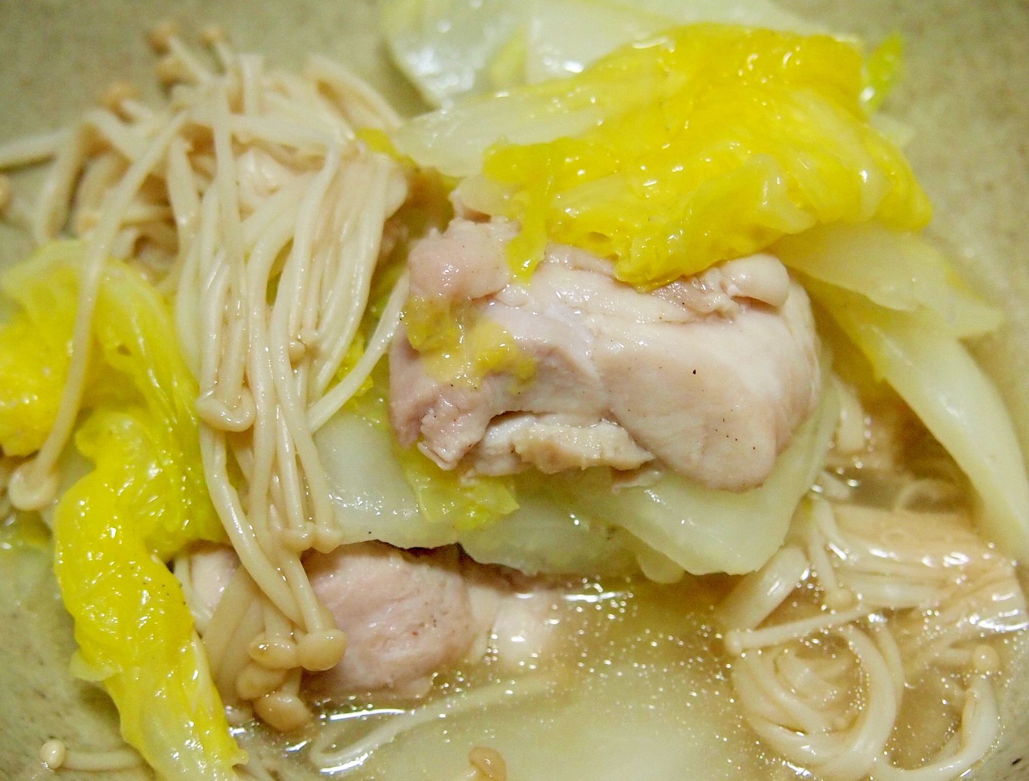 鶏肉と白菜とえのきの柚子胡椒蒸し