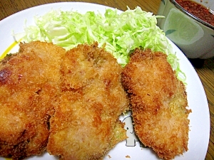 塩麹で簡単☆豚ヒレ肉の大葉はさみ揚げ（梅ソース付）